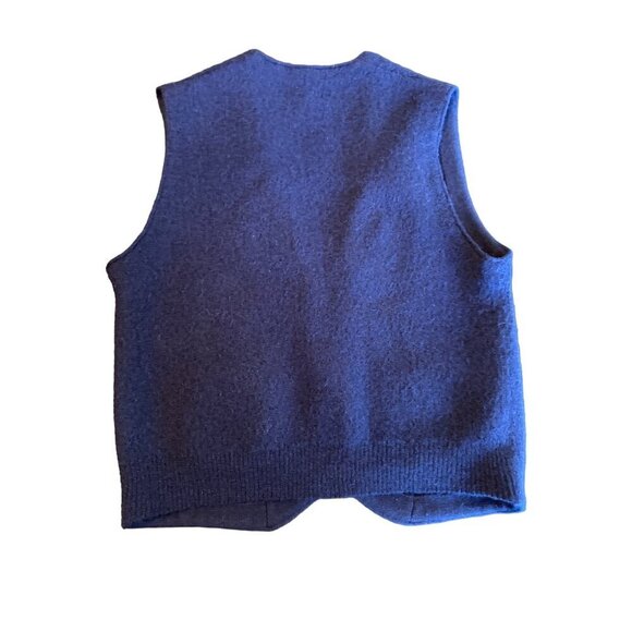 Fairway & Greene Wool Mens Vest - Navy Blue With Colorful Argyle Embroidery Butt - Picture 4 of 4